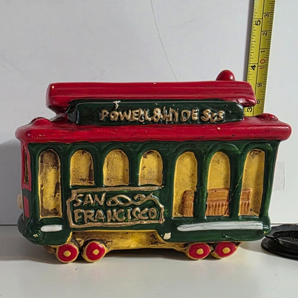 Vintage Ceramic San Francisco Trolley Street Car Coin Bank